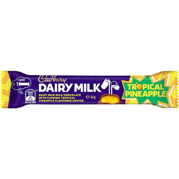 Cadbury Dairy Milk Chocolate Bar Tropical Pineapple 46g