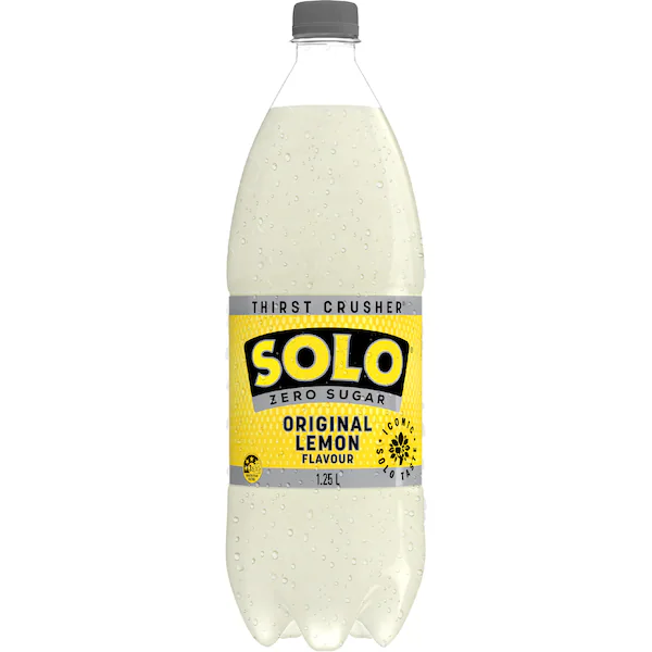 Solo Zero Sugar Original Lemon Soft Drink 1.25L