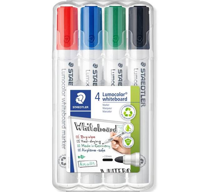 Staedtler Lumocolor 351 Whiteboard Markers [Case 4]