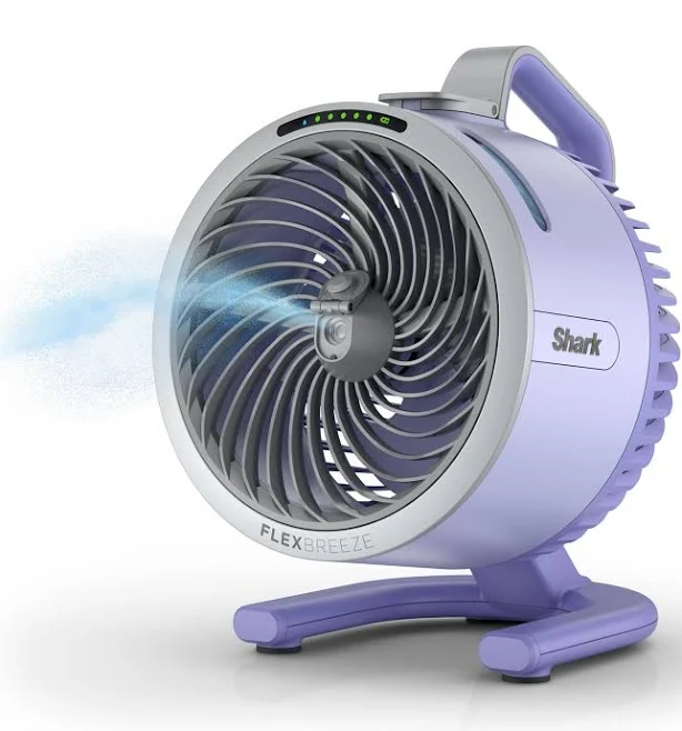 Shark FlexBreeze HydroGo Misting Portable Fan, Up To 20m Range, Up To 12h Runtime, Light &amp; Portable, Indoor &amp; Outdoor Misting, FA052QBLANZ, Glacier