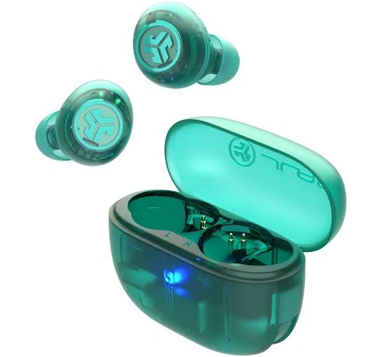 JLab Go Pop ANC True Wireless Earbuds (Clear Teal)