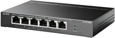 TP-Link 6-Port 10/100Mbps Desktop Ethernet Switch with 4-Port PoE, 41 W PoE Budget, Up to 250m, PoE Auto Recovery, Energy Power Saving, Plug & Play, Metal Casing, Ideal for IP Surveillance (LS106LP)