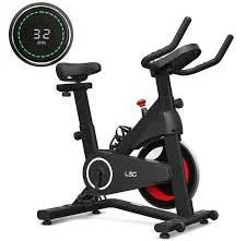LSG SPG-230 Magnetic Spin Bike with 32 Levels of Magnetic Resistance, Multifunctional Control Dial with Workout Metrics, Truespin Precision Flywheel Commercial Tubular Steel Frame & App Compatibility