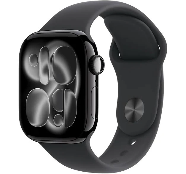Apple Watch Series 11 42mm Jet Black Aluminium Case GPS + Cellular Sport Band (M/L) [Black]