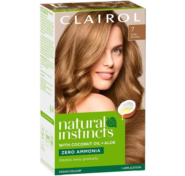 Clairol Natural Instincts Semi-Permanant Hair Colour, 7 Dark Blonde, Ammonia Free, Natural Hair Colour