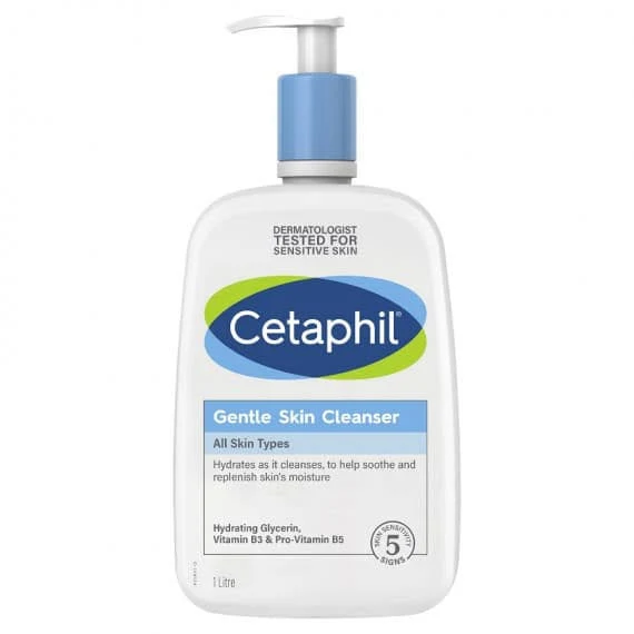 Cetaphil Gentle Skin Cleanser 1000ml, Face & Body, Suitable for All Skin Types, pH balanced, Soap and Fragrance Free, Contains Niacinamide, Dermatologically Tested.