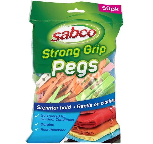 Sabco Professional Strong Grip Laundry Pegs (Pack of 50)