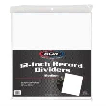 BCW 12-Inch Record Divider - Medium (White)