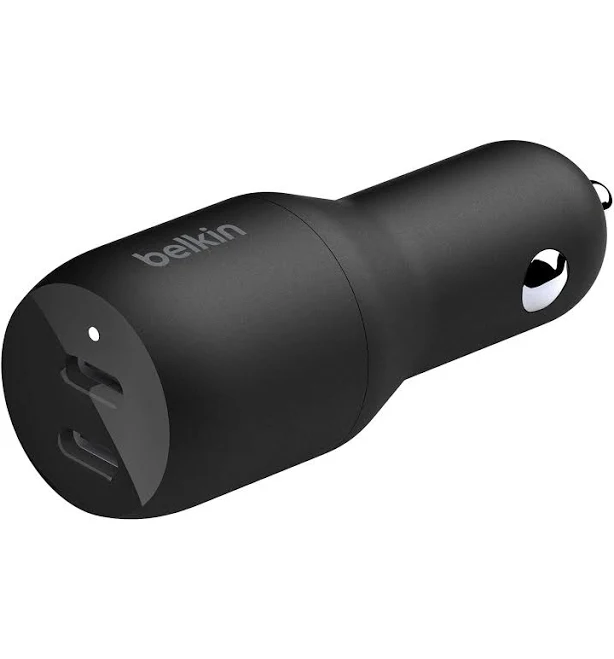 Belkin BoostUp Charge Dual USB-C Car Charger 36W (Black)