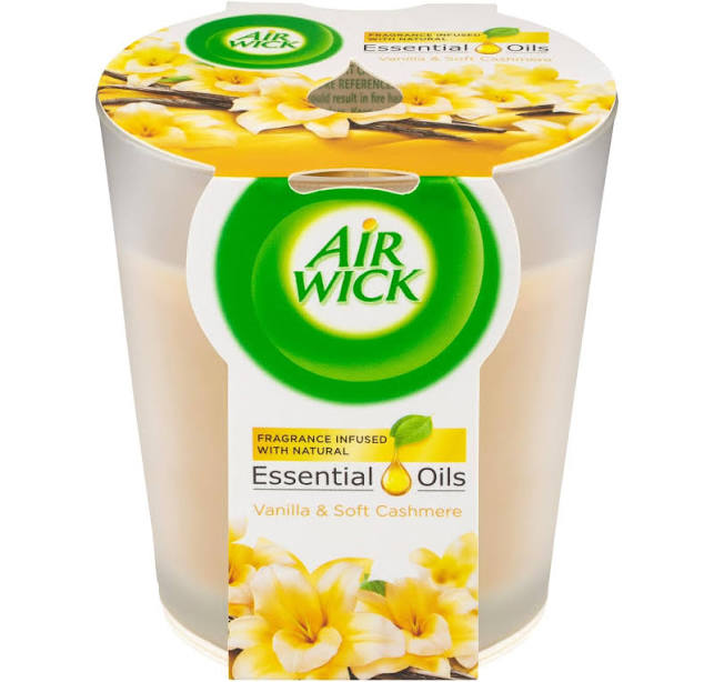 Air Wick Essential Oils Candle, Vanilla and Soft Cashmere, 105g (Pack of 6)