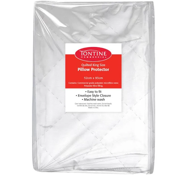 Tontine Comfortech Cotton Quilted Pillow Protector – Soft Breathable Cotton Cover with Quilted Comfort Layer – Zip Closure for Hygiene – Washable and Removable – Standard Fit – 2 Pack