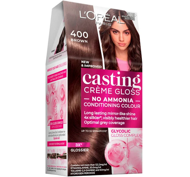 L'Oréal Paris Casting Crème Gloss Semi-Permanent Hair Colour - 400 Brown (Ammonia Free)