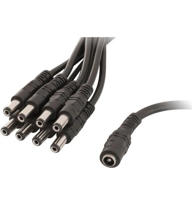 2.1mm Socket to 8x Power Plugs DC Distribution Lead
