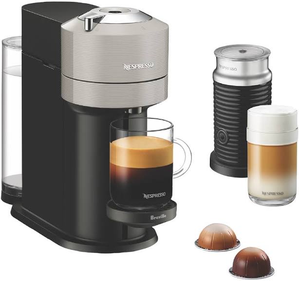 Nespresso Vertuo Next Coffee Machine (Light Grey with Aeroccino)