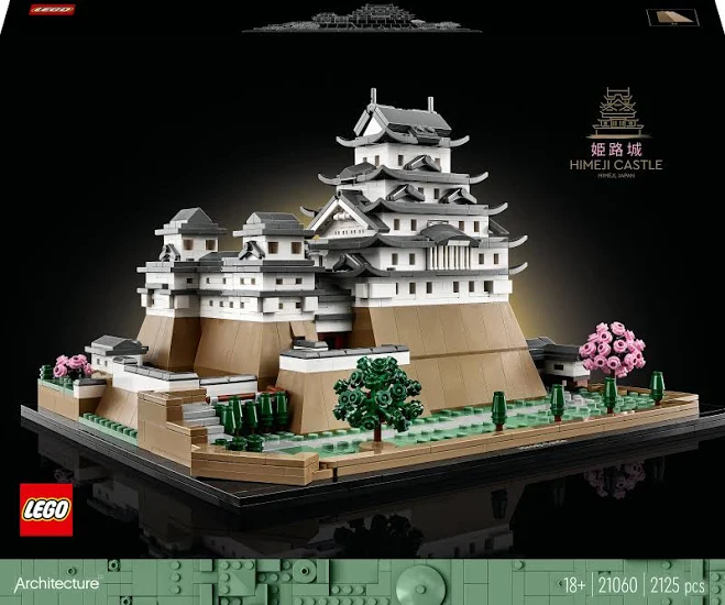 LEGO Architecture Himeji Castle, Collectible Model Building Kit for Adults, Idea for Fans of Creative Gardening and Japanese Culture, Relaxing 3D Puzzle or Desk Toy with Cherry Blossom Trees 21060