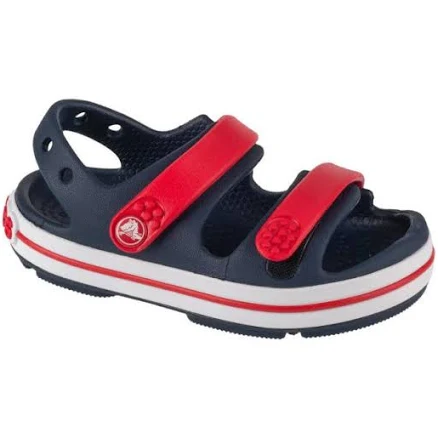 Crocs Kids Crocband Cruiser Sandal, Navy/Varsity Red, C11