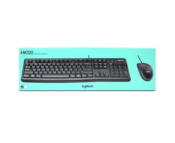Logitech Desktop MK120 Wired Keyboard and Mouse Combo