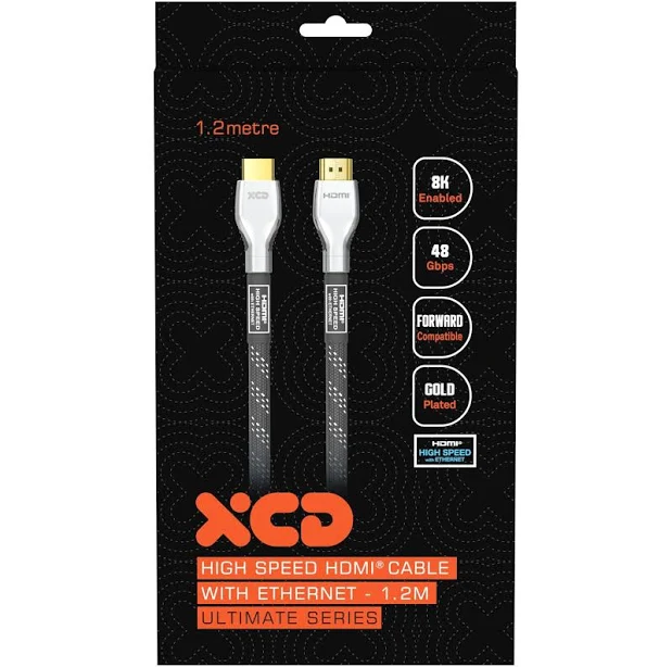 XCD Essentials Ultra High Speed Braided HDMI Cable 4K/8K 1.2m V2