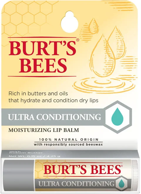 Burt's Bees 100% Natural Origin Moisturising Lip Balm, Ultra Conditioning, 1 Tube, 4.25g