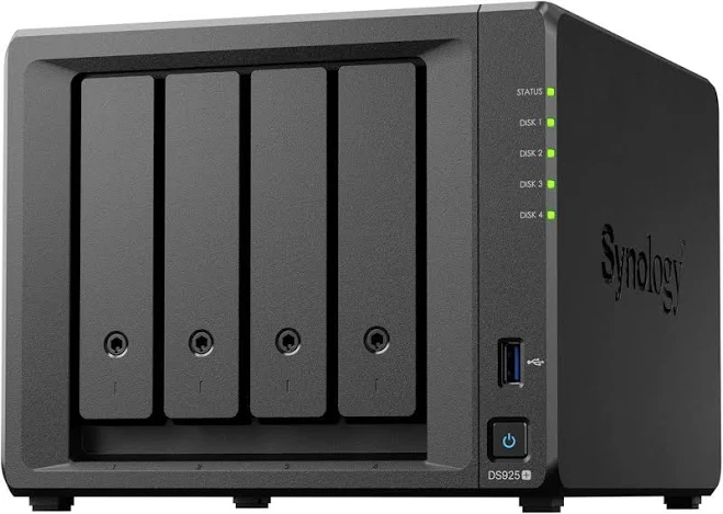 Synology DiskStation DS925+ 4-Bay 3.5" Diskless, AMD Quad Core CPU, 4GB RAM, 2X 2.5GbE, 2 x USB3.2, 1 x Expansion Port