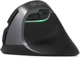 Delux Small Wireless Ergonomic Vertical Mouse - Dual Mode (Grey)