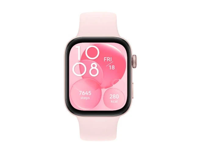Huawei Fit 3 Pink Aluminum Case Fitness SmartWatch (Pink Fluoroelastomer Strap)