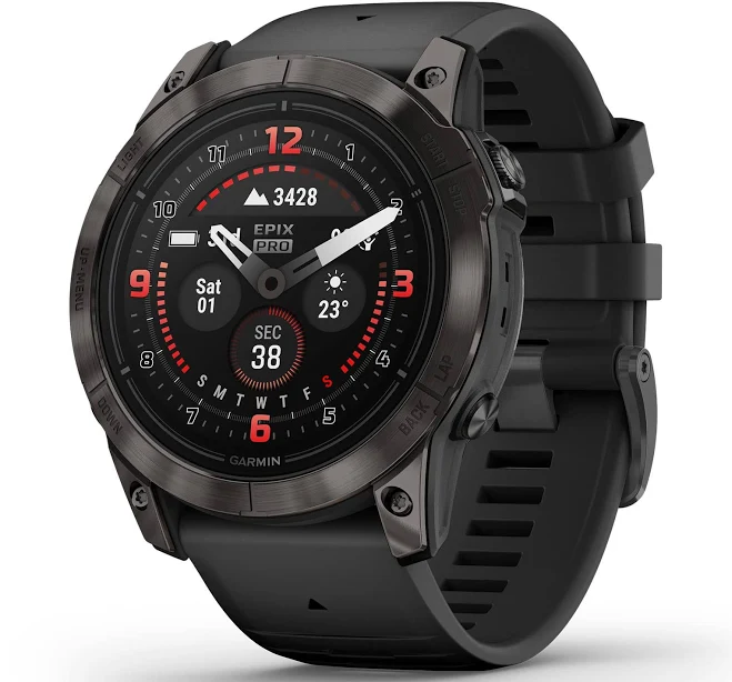 Garmin epix ™ Pro (Gen 2) Sapphire Edition 51mm Carbon Grey DLC Titanium with Black Band
