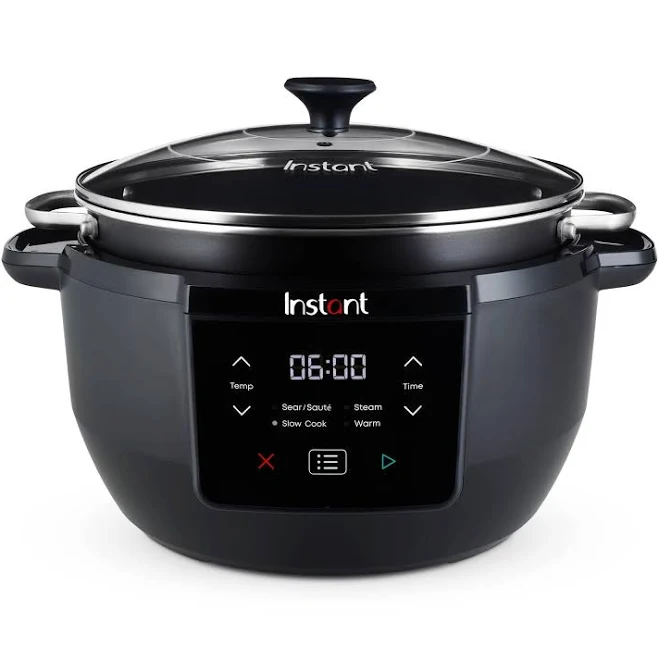 Instant Pot Superior Slow Cooker, Extra large 7.1 Litre Capacity. Slow cook, steam, sauté, & keep warm. Cooks up to ten portions. Black.