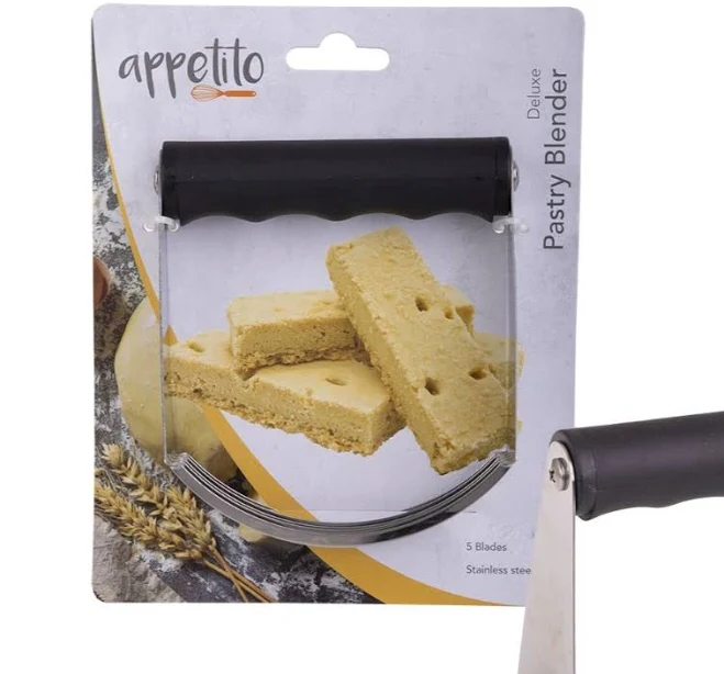 Appetito Stainless Steel Deluxe Pastry Blender with Soft Grip