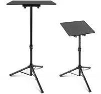 PYLE Laptop & Projector Stand, Tripod Stand With Adjustable Height 71–127 cm, Portable DJ Equipment Mount, Angle Adjustable Tray, Lightweight Metal Construction, Stage, Studio, Musicians & Performers.