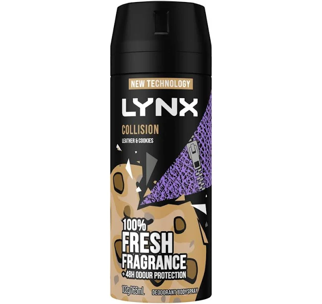 LYNX Collision Leather & Cookies Deodorant Body Spray 165 ml