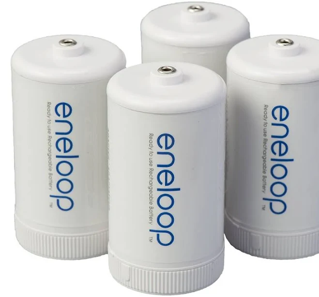 Eneloop Panasonic BQ-BS1E4SA D Size Spacers for Use with Ni-MH Rechargeable AA Battery