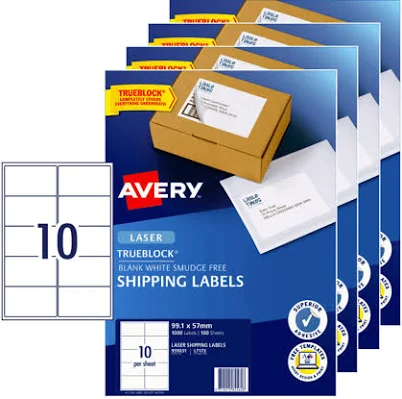 Avery 959031 L7173 Trueblock Shipping Label Laser 10/Sheet (White) [Pack 100]