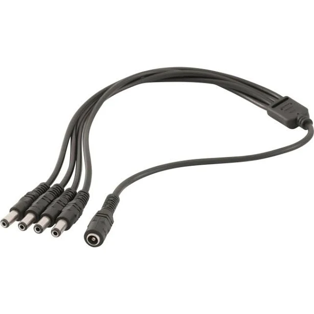 Doss 4-Way DC Distribution Lead 2.1mm Socket to 4 x 2.1mm Plugs with CCTV (PW8204)