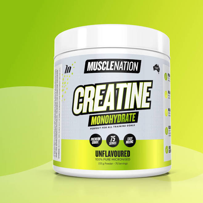 Muscle Nation Unflavoured - Creatine Monohydrate Powder, Gluten Free Supplement for Muscle Growth, Boosting Strength & Power, Enhance Gym Performance – 225g