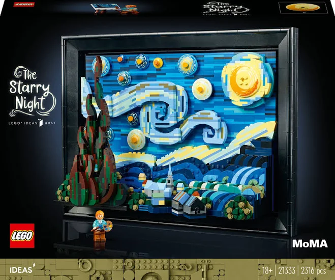 LEGO® Ideas Vincent Van Gogh – The Starry Night 21333 Building Kit; Buildable 3D Art Model for Adults;Home Decor Treat for Creative People to Build and Hang On a Wall or Display Freestanding