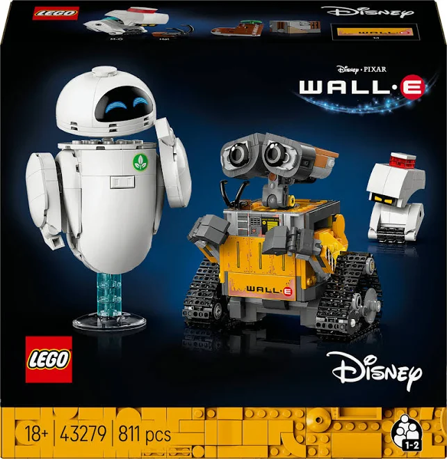 LEGO® ǀ Disney and Pixar Wall-E and EVE 43279 Animated Film Fantasy Buildable Kit, Fun Couples’ Activity for Date Night, Makes a Creative Toy-Giving Idea for Adult Building Fans of The Characters