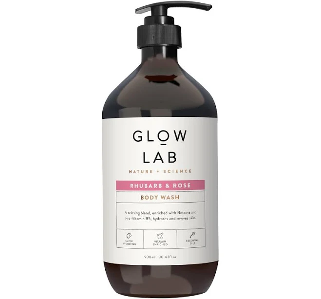 Glow Lab Rhubarb and Rose Body Wash 900 ml