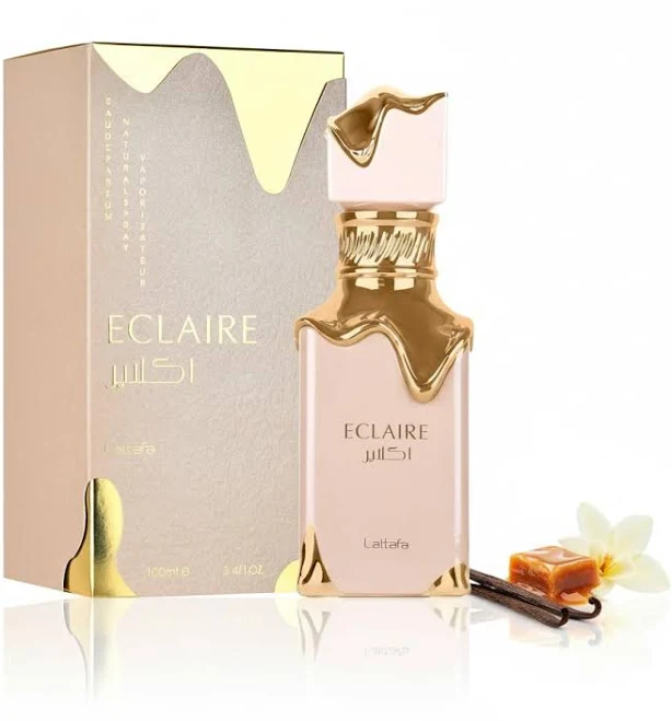 Lattafa Eclaire - Vanilla, Caramel, Sweet, Floral - Eau de Parfum Long-Lasting Fragrance for Women, 3.40 Ounce / 100 ml