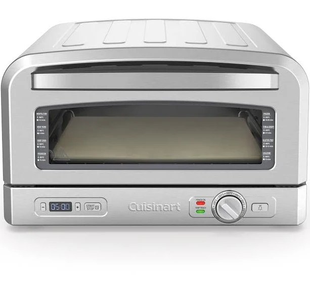 Cuisinart Stainless Steel Electric Indoor Pizza Oven, 30cm, 1875W, Ceramic Stone, Temperature Control 170-380°C